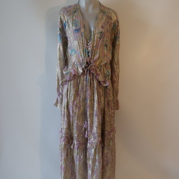 HEMANT & NANDITA Floral Maxi Dress - Pastel Hues - Picture 4 of 16